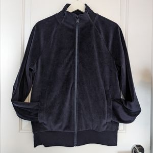 Banana Republic Men's Navy Velour Track Jacket - Size Small